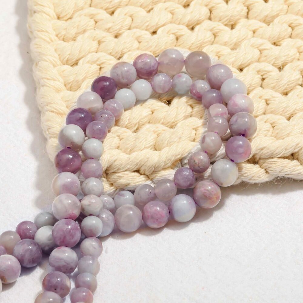 6mm Plum Blossom Chalcedony Round Beads DIY Jewelry Making